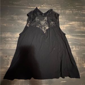 High neck, lace tank top